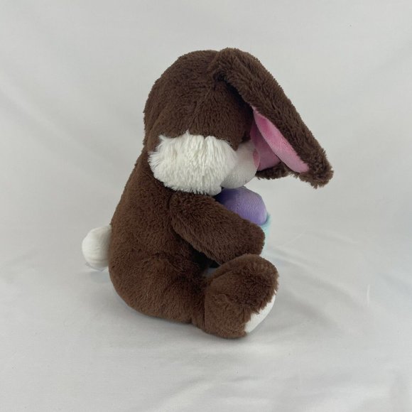 Animal Adventure Bunny Rabbit 10" Plush Easter Egg Pocket Brown Stuffed Toy - Picture 4 of 9